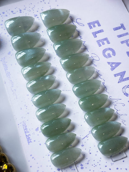 Sage Glass| Ready to Ship Press on Nails | 32 piece set