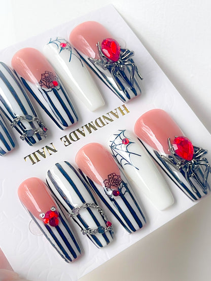 Gothic Couture | LG SCULPTED LONG COFFIN | Ready to Wear Luxury Press on Nails