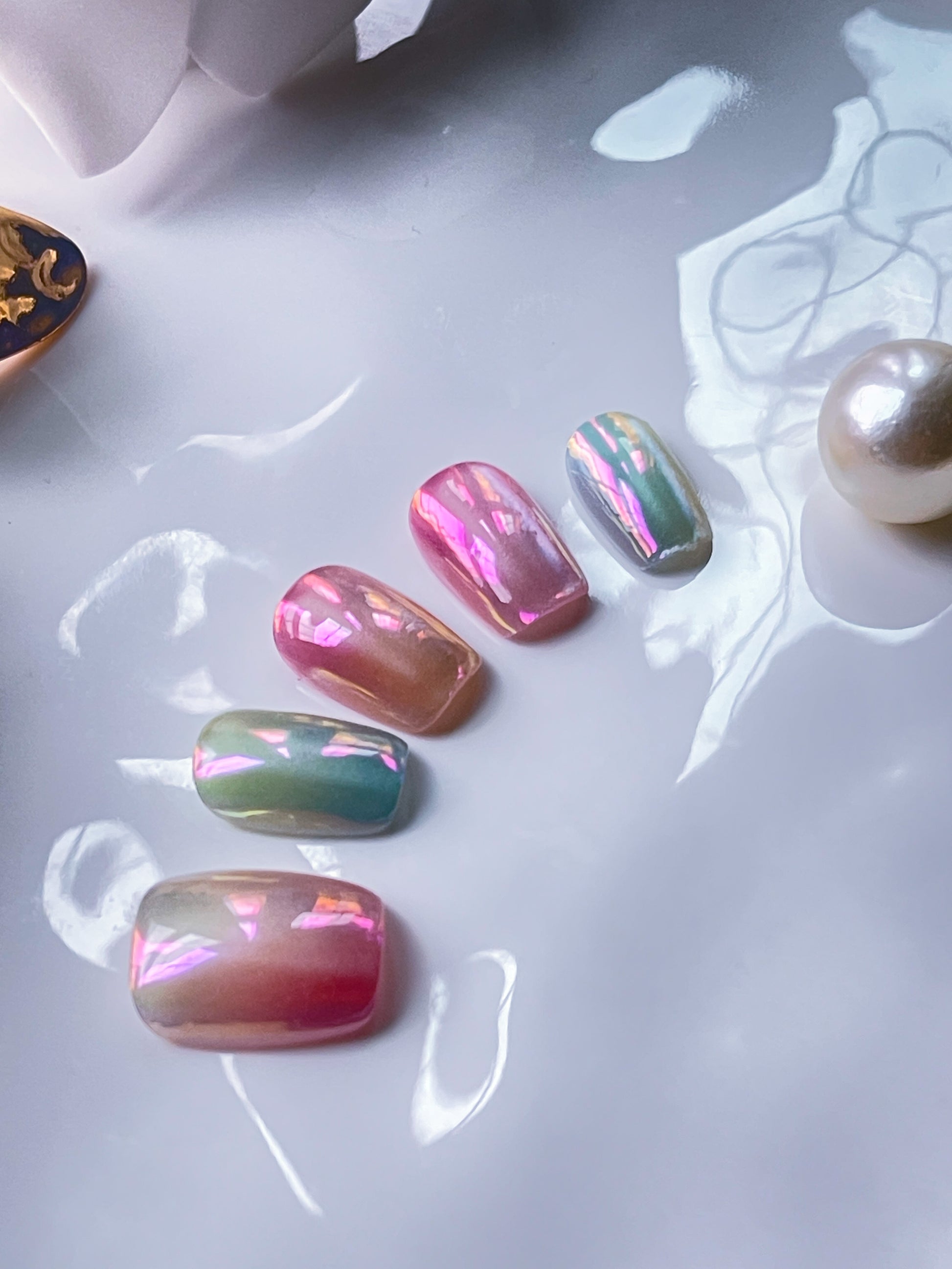 Opaline Reverie Extra Short Coffin Tips of Elegance