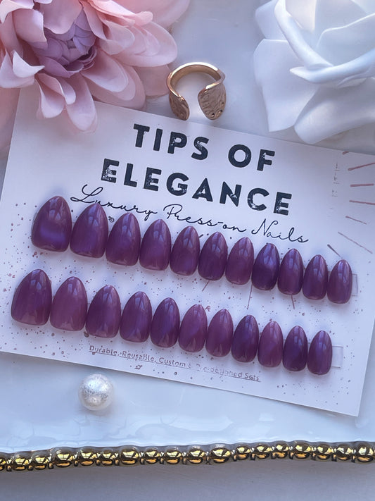 Plum Veil| Ready to Ship Press on Nails | 32 piece set