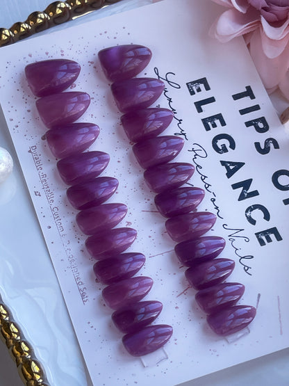 Plum Veil| Ready to Ship Press on Nails | 32 piece set