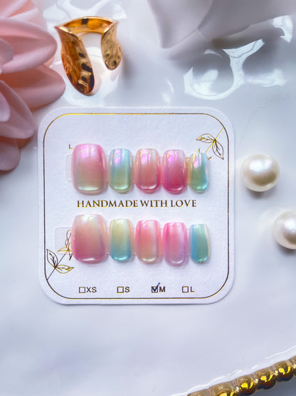 Opaline Reverie | XS COFFIN | Ready to Wear Luxury Press on Nails