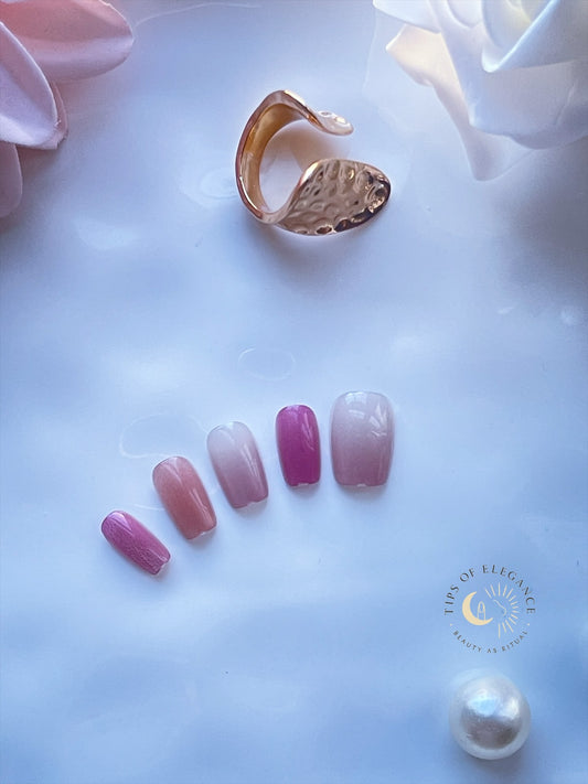 Rosewater Drift | Petite Fit | XS COFFIN | Ready to Wear Luxury Press on Nails