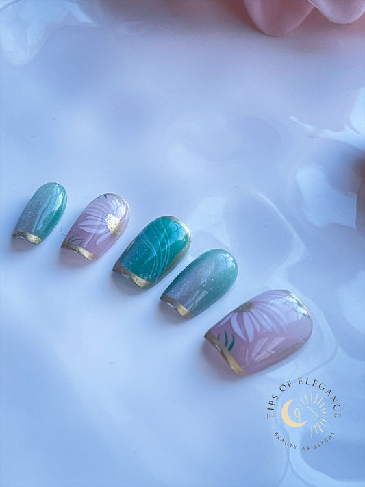 Meadow Muse | Petite Fit | XS COFFIN | Ready to Wear Luxury Press on Nails