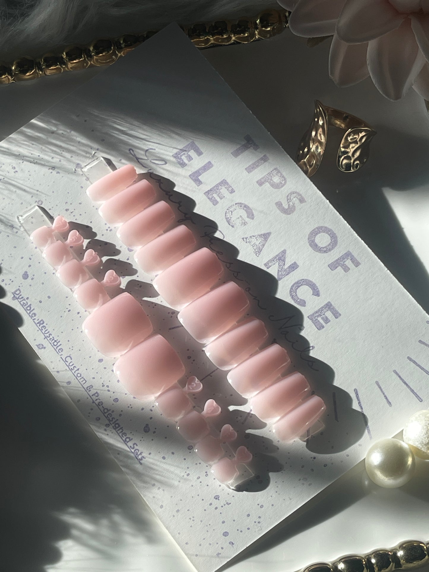 Blush Harmony | Ready to Ship Press on Nails | 62 piece set