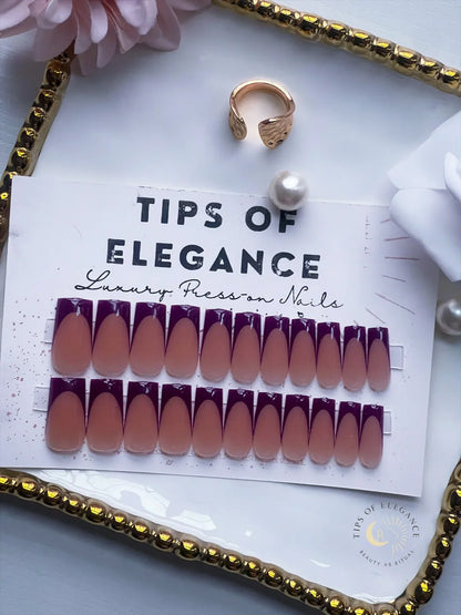 Nail art tips packaging with a ring and pearl on a decorative tray