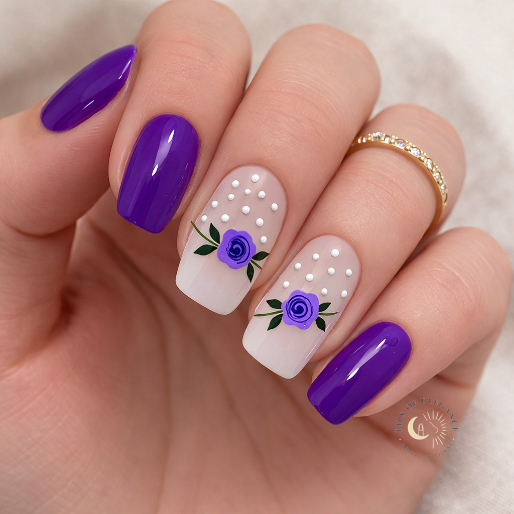Nail Decals | Lilac Whispers | Luxury Handpainted  Nail Art Decals