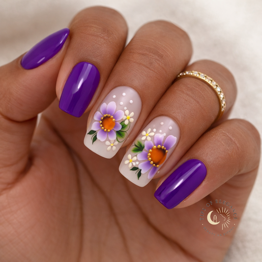 Nail Decals | Lilac Whispers | Luxury Handpainted  Nail Art Decals