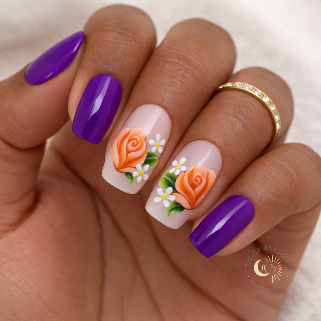 Nail Decals | Peach Butterfly Kisses | Luxury Handpainted Nail Art Decals