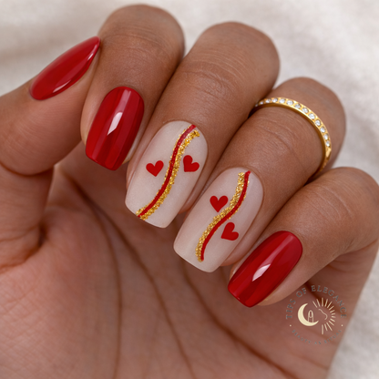 Nail Decals | Scarlet Devotion | Luxury Handpainted Nail Art Decals