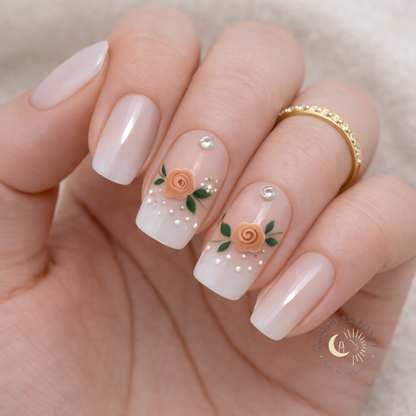 Nail Decals | Blush Blossom | Luxury Handpainted Nail Art Decals