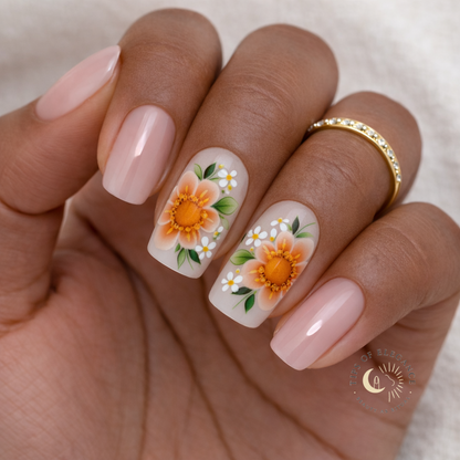 Nail Decals | Blush Blossom | Luxury Handpainted Nail Art Decals