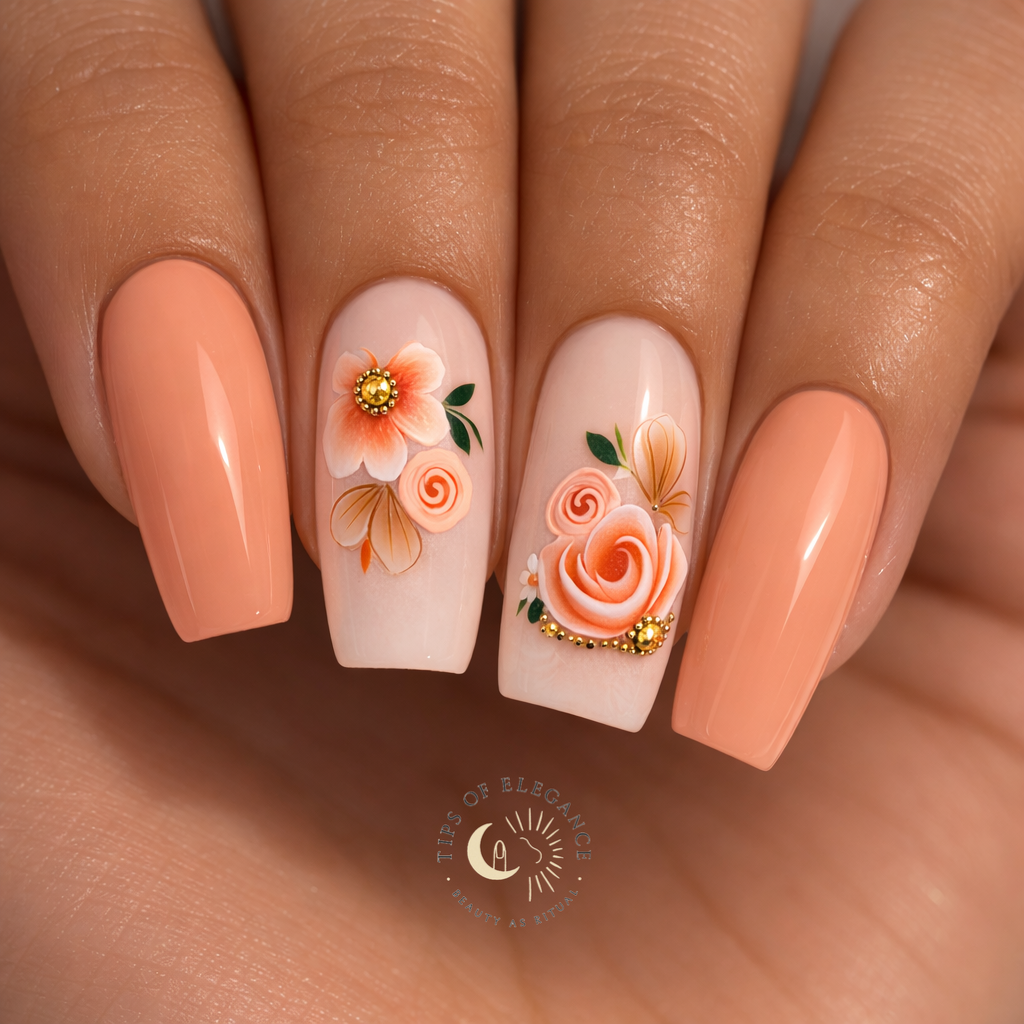 Nail Decals | Rosewater Glow | Luxury Handpainted Nail Art Decals