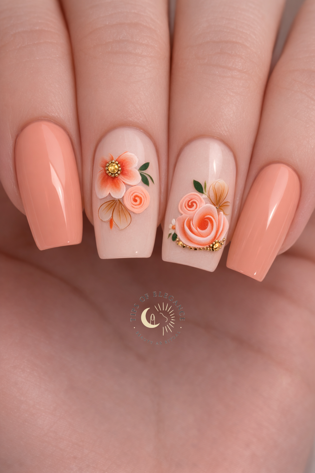 Nail Decals | Rosewater Glow | Luxury Handpainted Nail Art Decals