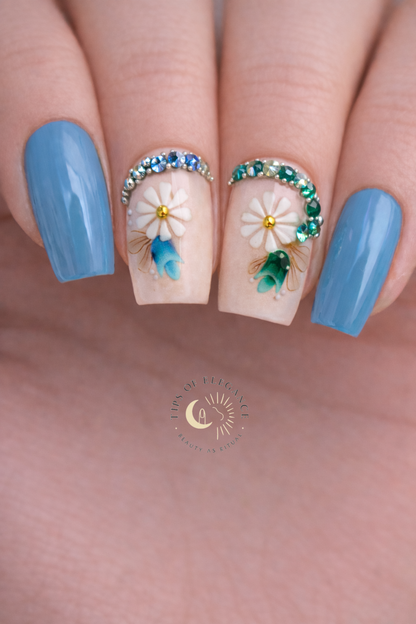 Nail Decals | Springtime Serenity | Luxury Handpainted Nail Art Decals