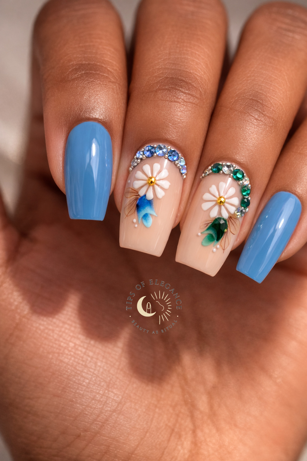 Nail Decals | Springtime Serenity | Luxury Handpainted Nail Art Decals