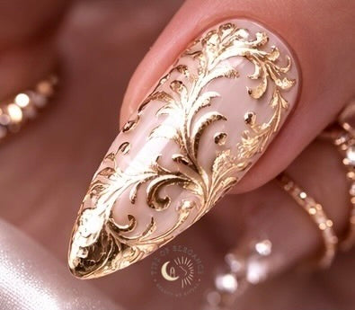 Gold Filigree | Wedding Nail Art Foils