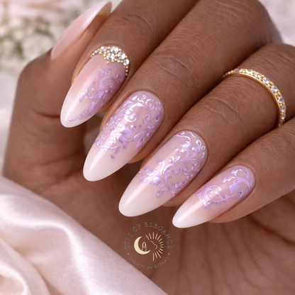 Lilac Filigree | Wedding Nail Art Foils