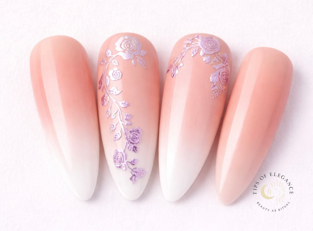 Purple Shimmer |Filigree & Lace | Wedding Nail Art Tattoos