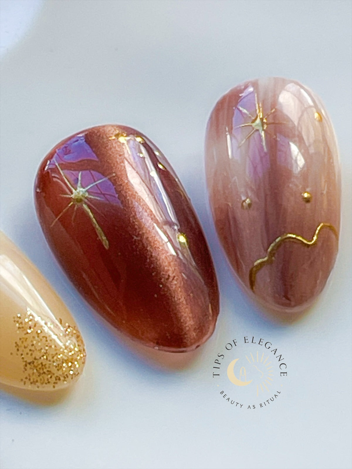 Celestial Ember| Pre-Designed Custom Press-on Nail set