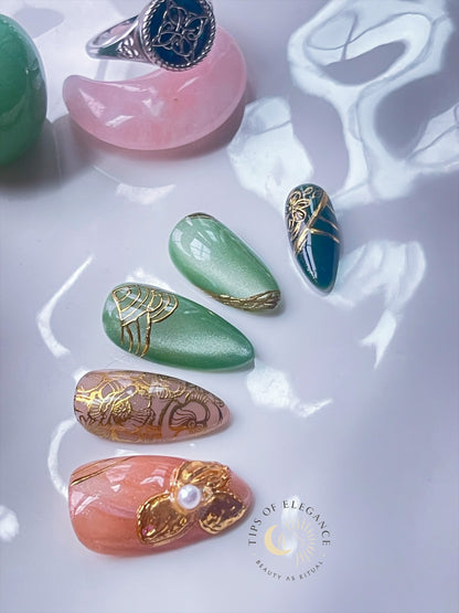 Verdant Oracle | Pre-Designed Custom Press-on Nail set