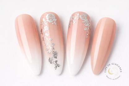 Silver Floral & Filigree | Wedding Nail Art Foils