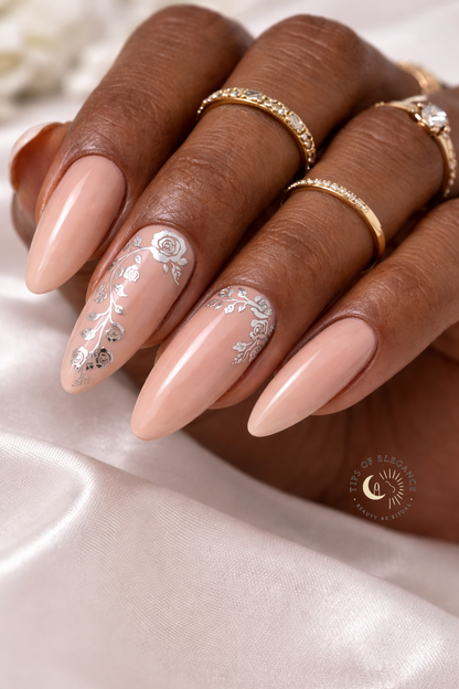 Silver Floral & Filigree | Wedding Nail Art Foils
