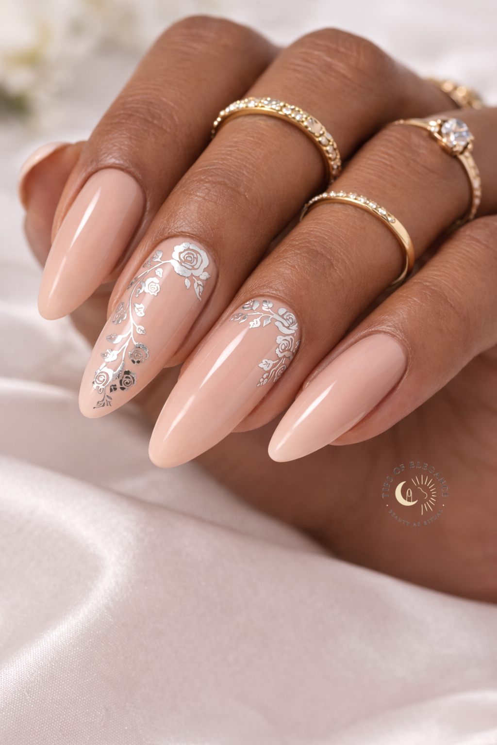 Silver Floral & Filigree | Wedding Nail Art Foils