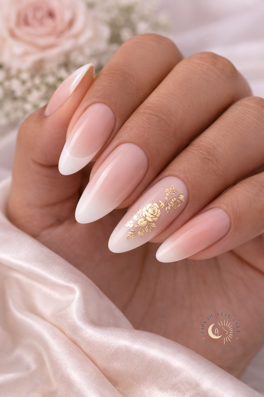 Sand-Gold Floral & Filigree | Wedding Nail Art Foils