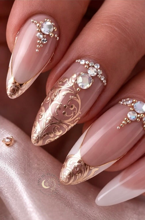 Gold Filigree | Wedding Nail Art Foils