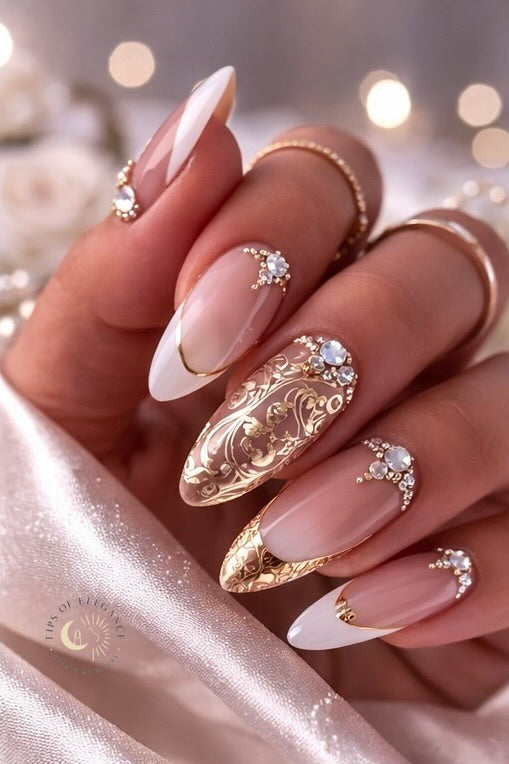 Gold Filigree | Wedding Nail Art Foils