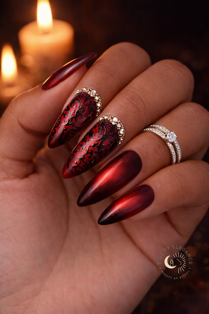 Black | Filigree & Lace| Wedding Nail Art Tattoos