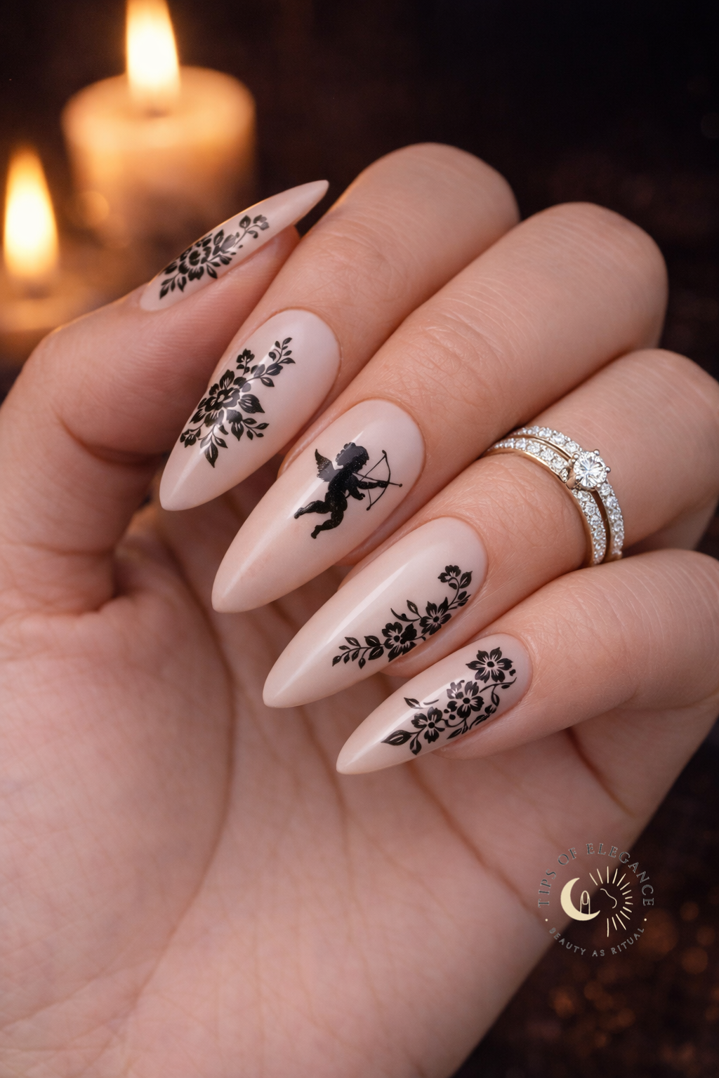 Black | Filigree & Lace| Wedding Nail Art Tattoos