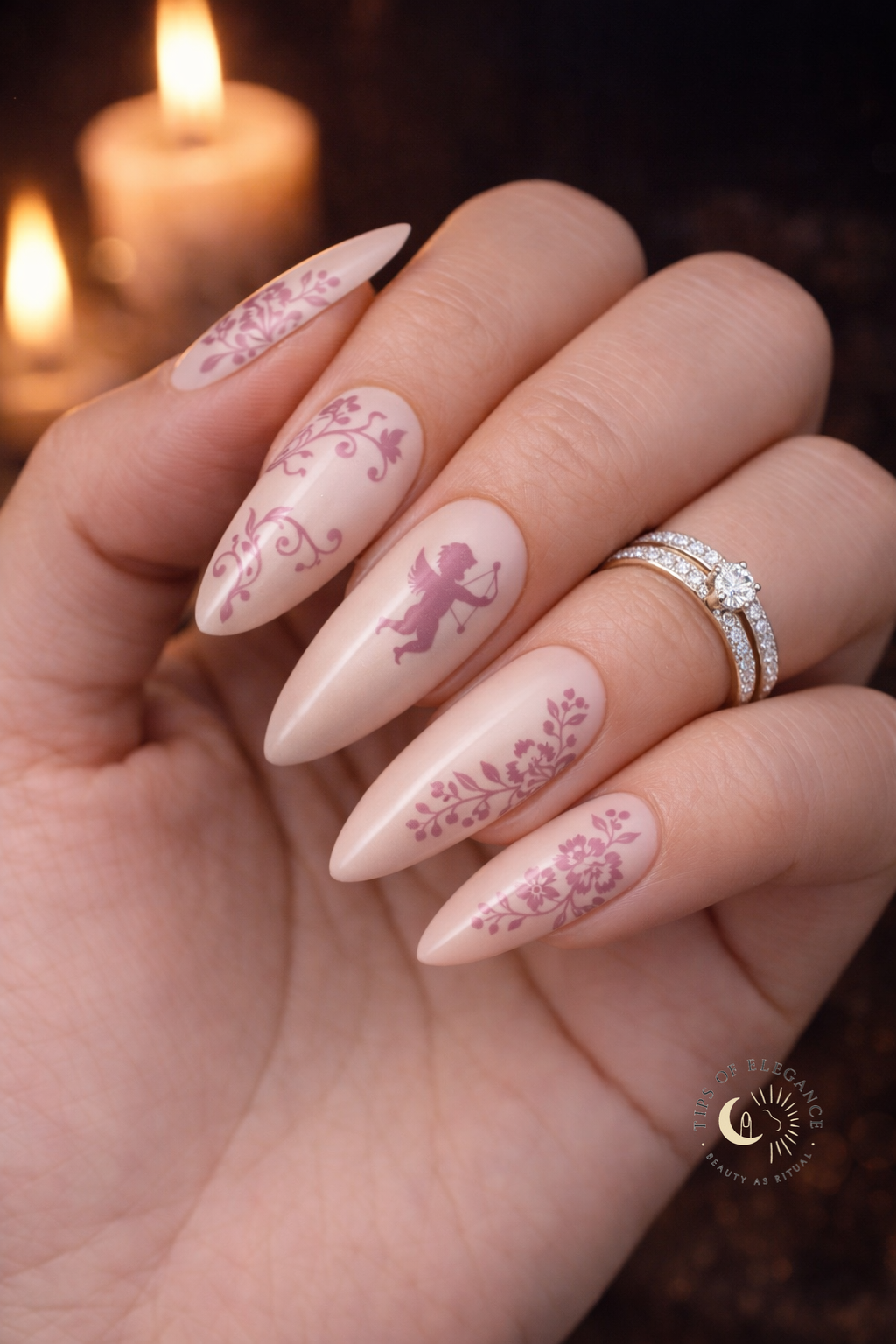 Lilac Shimmer Floral & Filigree | Wedding Nail Art Foils