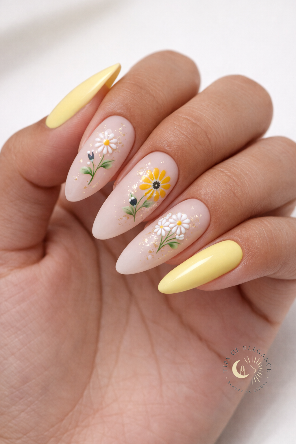 Nail Decals |Sun-Kissed Petals | Luxury Handpainted Nail Art Decals