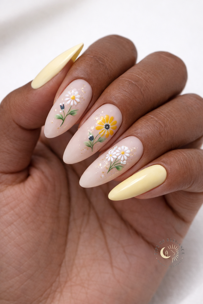 Nail Decals |Sun-Kissed Petals | Luxury Handpainted Nail Art Decals