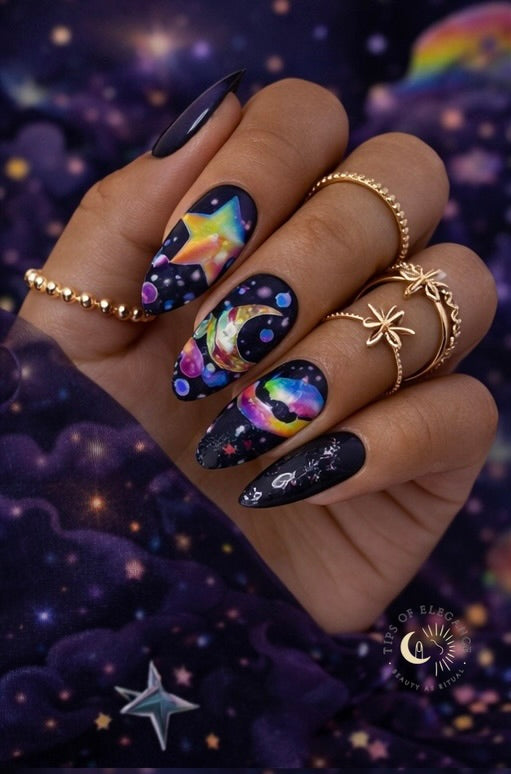 Cosmic Bloom | Waterslide Nail Art Decals