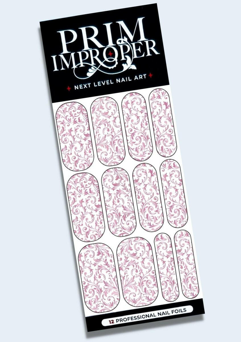 Lilac Filigree | Wedding Nail Art Foils - Tips of Elegance