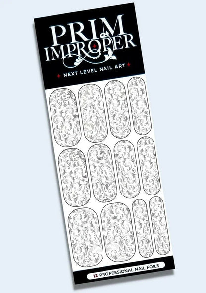 Silver Filigree | Wedding Nail Art Foils - Tips of Elegance
