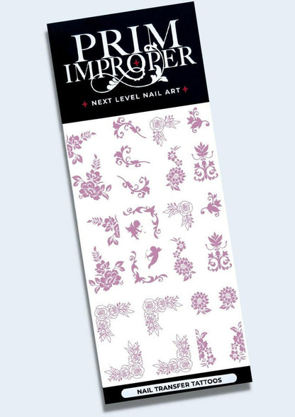 Purple Shimmer |Filigree & Lace | Wedding Nail Art Tattoos - Tips of Elegance