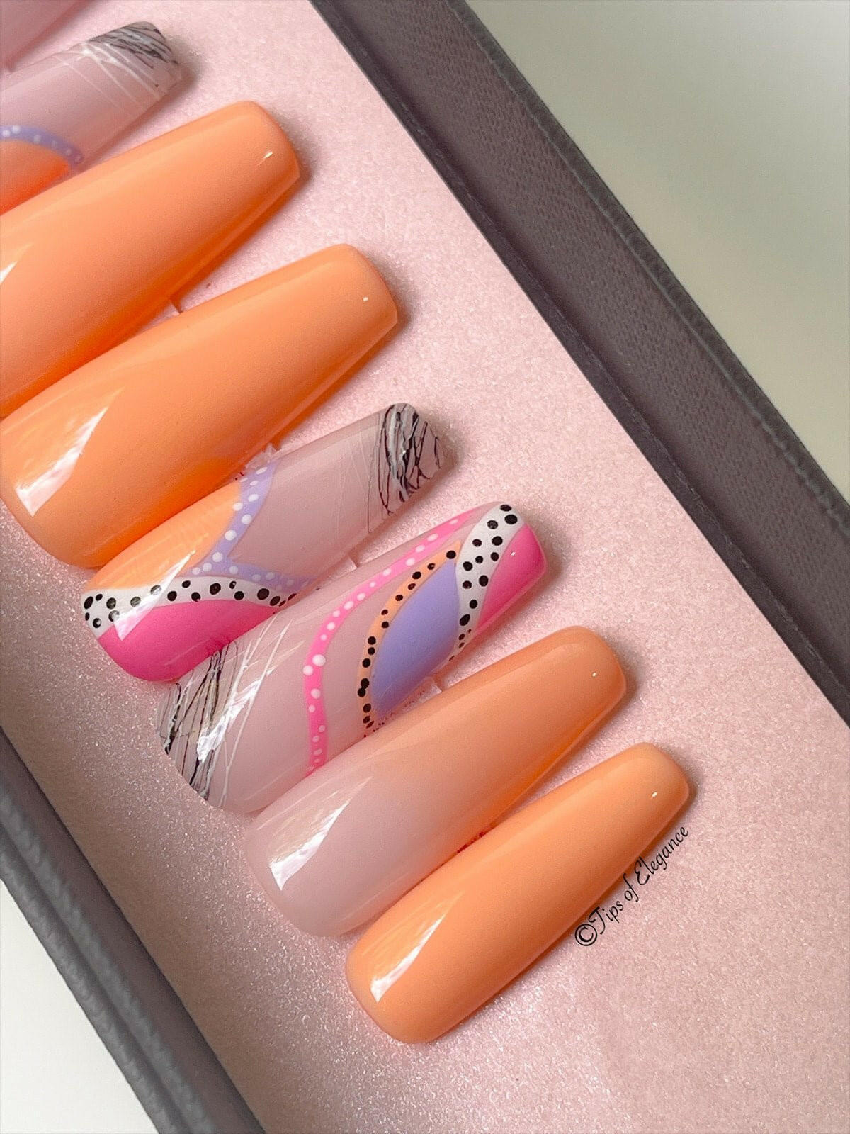 Blushing Harmony | Pre-Designed Custom Press-on Nail Set - Tips of Elegance