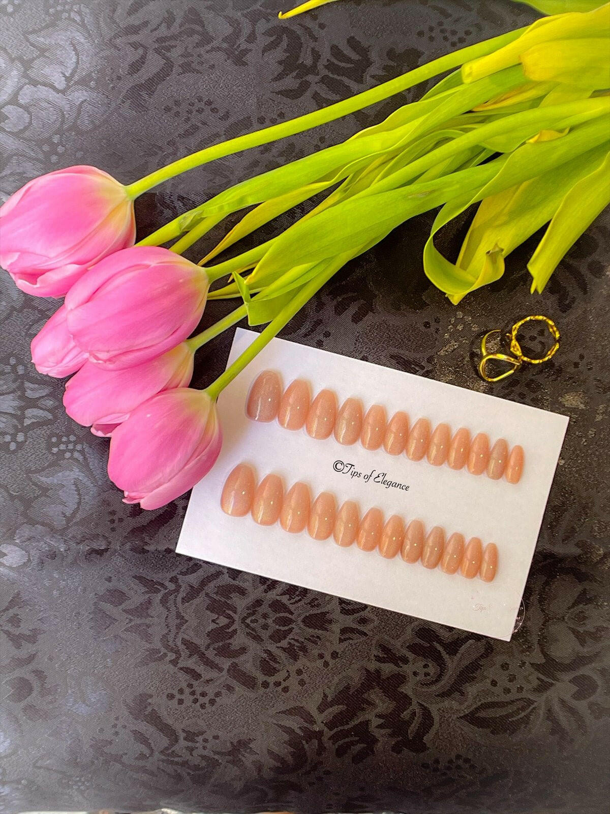 Nude Holo-Graphic | Ready to Ship Press-on Nails | 24 piece set - Tips of Elegance