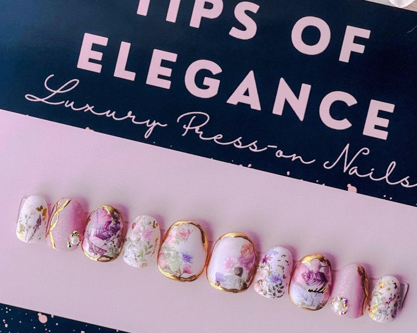 French Valley | Wedding/ Bridal | Pre-Design Custom Press-on Nail Set - Tips of Elegance