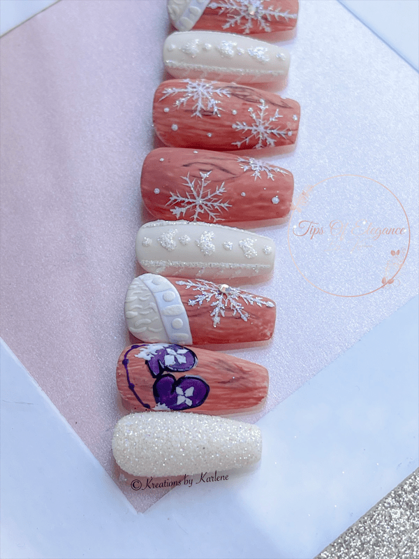 Winter Woodlands |Christmas | Pre-Design Custom Press-on Nail Set - Tips of Elegance