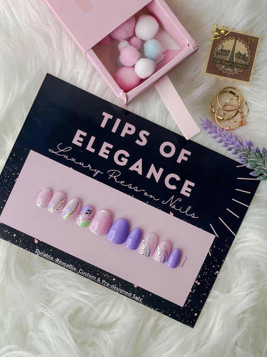 Splendor | Pre-Design Custom Press-on Nail Set - Tips of Elegance
